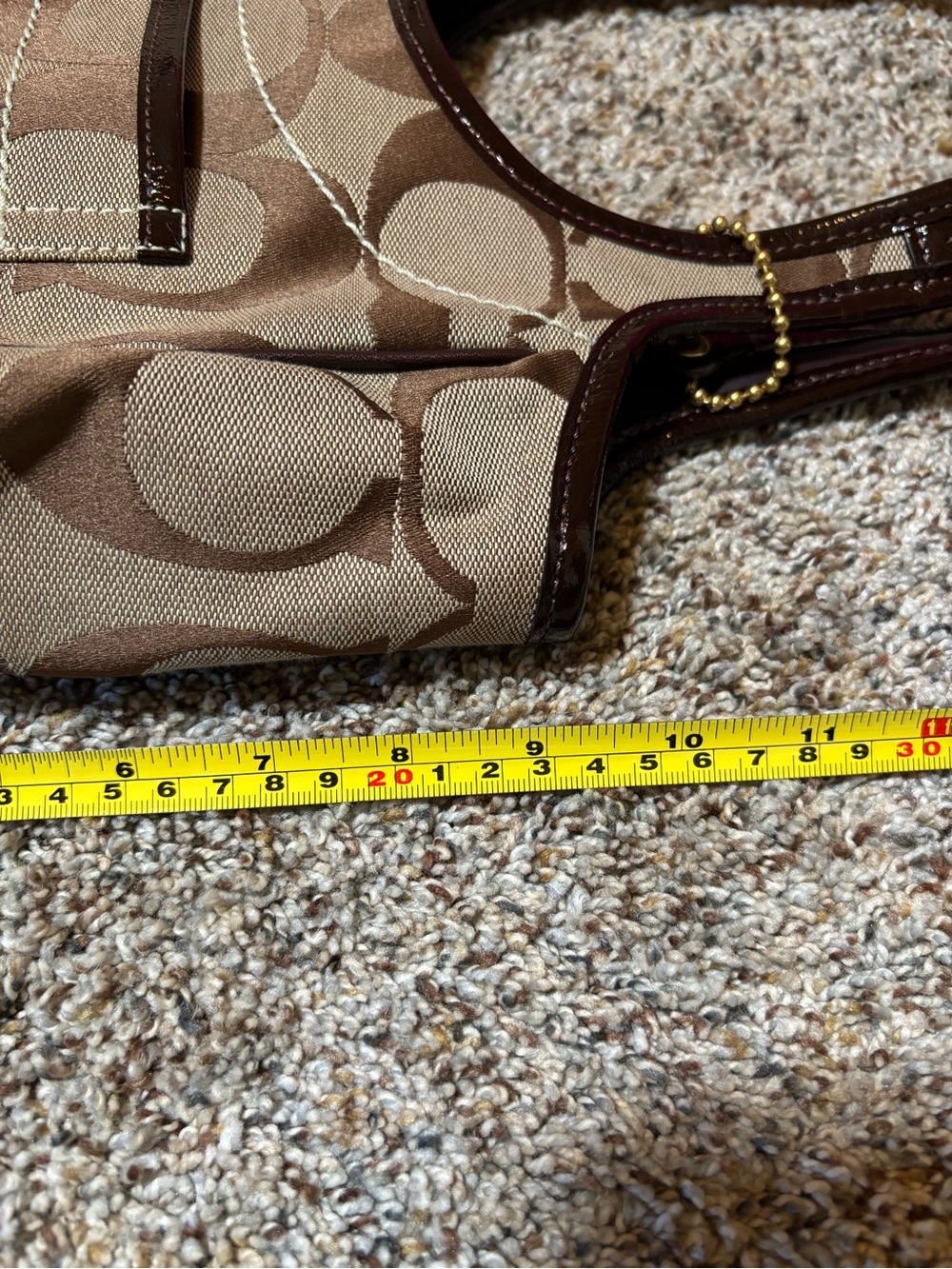 E159 Vintage Coach Brown Signature Hobo Shoulder Bag w/checkbook cover - Picture 11 of 16